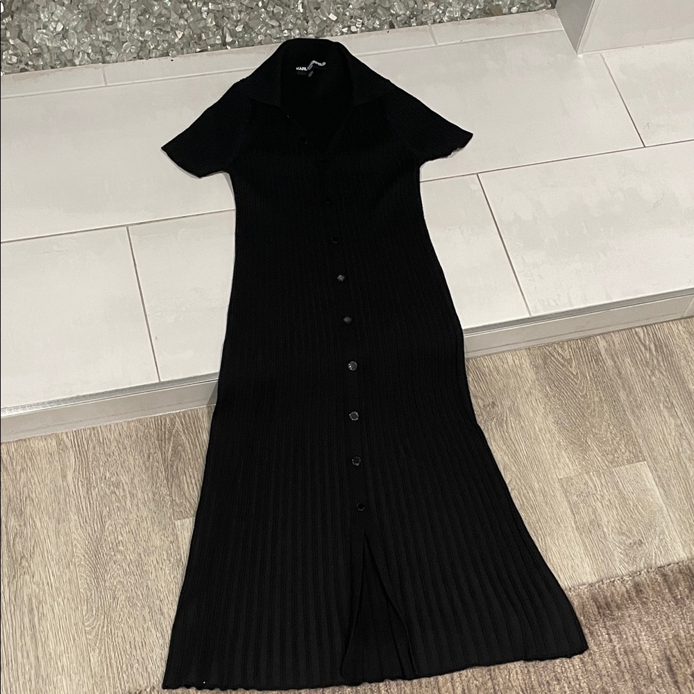 Karl Lagerfeld Black Midi Dress